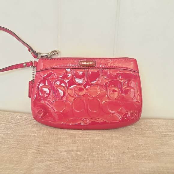 Coach Handbags - Coach Red Patent Leather Wristlet
